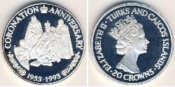 20 Крона Тёркс и Кайкос Серебро 