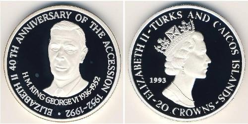 20 Крона Тёркс и Кайкос Серебро 