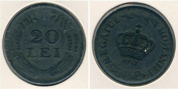 20 Лев Королівство Румунія (1881-1947) Цинк 