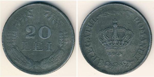 20 Лев Королівство Румунія (1881-1947) Цинк 