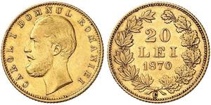 20 Лей Румыния Золото Кароль I (1839 - 1914)
