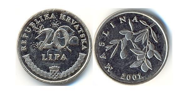 20 Липа Хорватия Никель/Сталь 