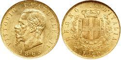 20 Lira Kingdom of Italy (1861-1946) Or Victor Emmanuel II of Italy (1820 - 1878)