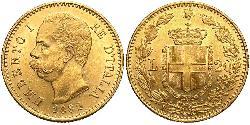 20 Lira Kingdom of Italy (1861-1946) Or Umberto I (1844-1900)