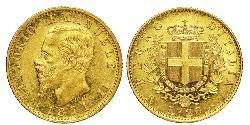 20 Лира Kingdom of Italy (1861-1946) Золото Victor Emmanuel II of Italy (1820 - 1878)