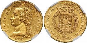 20 Лира Сардинское королевство (1324 - 1861) Золото Виктор Эммануил I