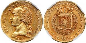 20 Лира Сардинское королевство (1324 - 1861) Золото Виктор Эммануил I