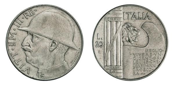 20 Ліра Kingdom of Italy (1861-1946)  Виктор Эммануил III (1869 - 1947)