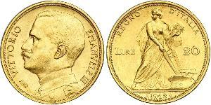 20 Ліра Kingdom of Italy (1861-1946) Золото Виктор Эммануил III (1869 - 1947)