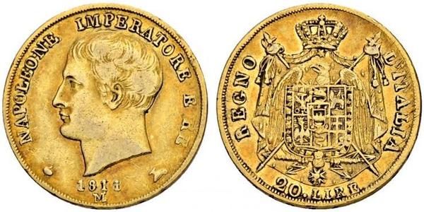 20 Ліра Королівство Італія (Наполеонівське) (1805–1814) Золото Наполеон I Бонапарт(1769 - 1821)