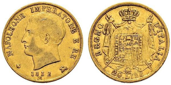 20 Ліра Королівство Італія (Наполеонівське) (1805–1814) Золото Наполеон I Бонапарт(1769 - 1821)
