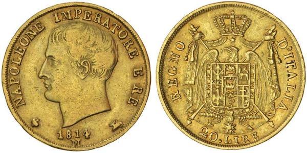 20 Ліра Королівство Італія (Наполеонівське) (1805–1814) Золото Наполеон I Бонапарт(1769 - 1821)