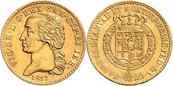20 Ліра Сардинське королівство (1324 - 1861) Золото Victor Emmanuel I of Sardinia