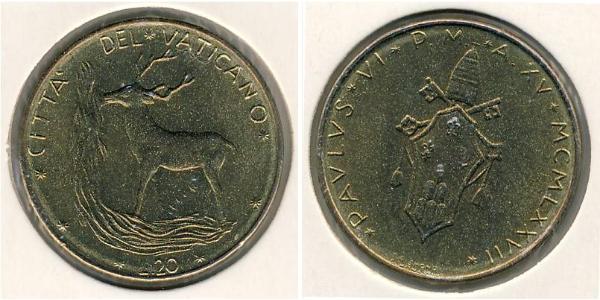 20 Ліра Ватікан (1926-) Латунь 