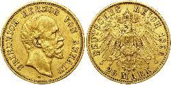 20 Марка Ангальт-Дессау (1603 -1863) Золото Frederick I, Duke of Anhalt (1831-1904)