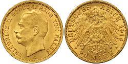 20 Марка Велике герцогство Баден (1806-1918) Золото Frederick II, Grand Duke of Baden (1857 - 1928)