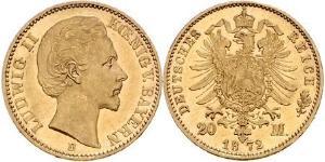 20 Марка Королевство Бавария (1806 - 1918) Золото Людвиг I (король Баварии)(1786 – 1868)