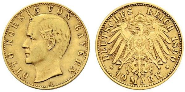 20 Марка Королевство Бавария (1806 - 1918) Золото Отто I (король Баварии)(1848 – 1916)