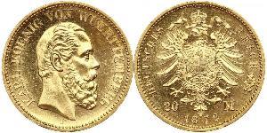 20 Марка Королевство Вюртемберг (1806-1918) Золото 