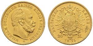 20 Марка Королівство Пруссія (1701-1918) Золото Wilhelm I, German Emperor (1797-1888)