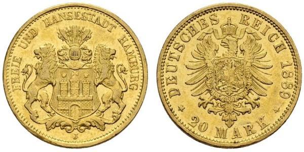 20 Марка Німецька імперія (1871-1918) Золото 