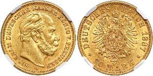 20 Марка Пруссия (королевство) (1701-1918) Золото Wilhelm I, German Emperor (1797-1888)