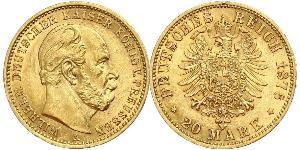 20 Марка Пруссия (королевство) (1701-1918) Золото Wilhelm I, German Emperor (1797-1888)