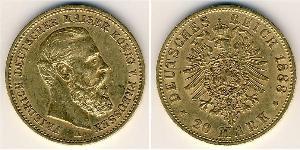 20 Марка Пруссия (королевство) (1701-1918) Золото Фридрих III (германский император) (1831-1888)