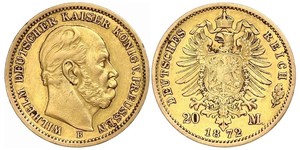 20 Марка Пруссия (королевство) (1701-1918) Золото Wilhelm I, German Emperor (1797-1888)