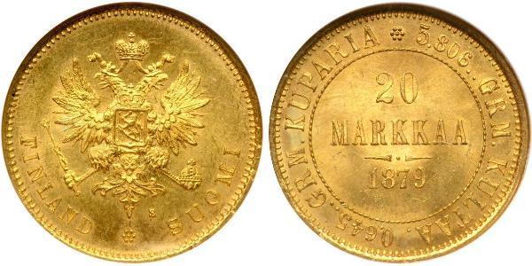 20 Марка Российская империя (1720-1917) / Великое княжество Финляндское (1809 - 1917) Золото Александр III (1845 -1894)