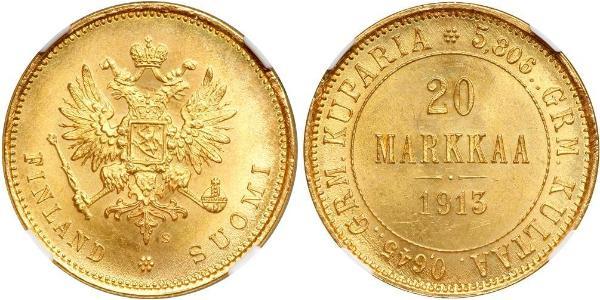 20 Марка Російська імперія (1720-1917) / Велике князівство Фінляндське (1809 - 1917) Золото Олександр III (1845 -1894)