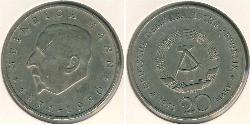 20 Марка Німецька Демократична Республіка (1949-1990) Нікель/Мідь 