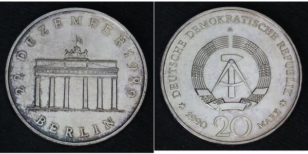 20 Марка Німецька Демократична Республіка (1949-1990) Нікель/Мідь/Срібло 