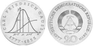 20 Марка Германская Демократическая Республика (1949-1990) Серебро 