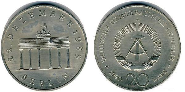 20 Марка Германская Демократическая Республика (1949-1990) Серебро/Никель/Медь 