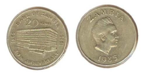 20 Нгве Замбія (1964 - ) Нікель/Мідь 