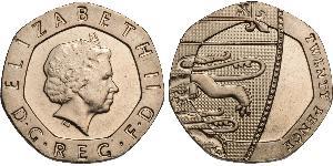 20 Пенни Великобритания (1922-) Никель/Медь Елизавета II (1926-2022)