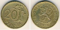 20 Пені Фінляндія (1917 - ) Бронза/Алюміній 