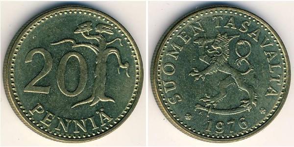 20 Пені Фінляндія (1917 - ) Бронза/Алюміній 