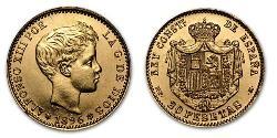 20 Песета Королівство Іспанія (1874 - 1931) Золото Alfonso XIII of Spain (1886 - 1941)