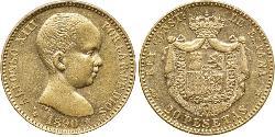 20 Песета Королівство Іспанія (1874 - 1931) Золото Alfonso XIII of Spain (1886 - 1941)