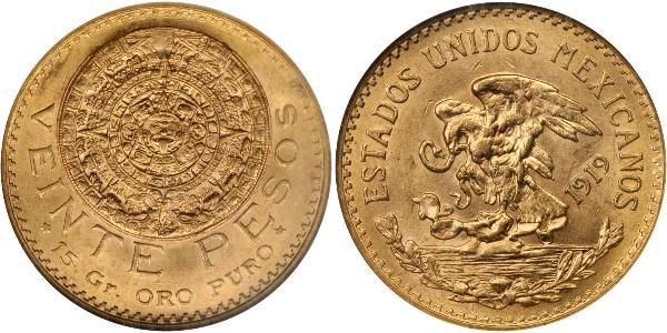 20 Песо Мексиканські Сполучені Штати (1867 - ) Золото 