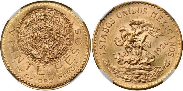 20 Песо Мексиканські Сполучені Штати (1867 - ) Золото 