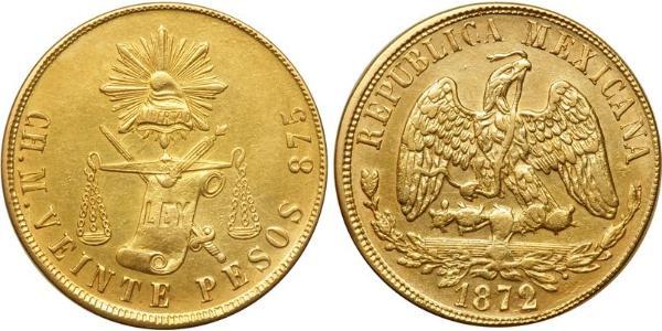 20 Песо Мексиканські Сполучені Штати (1867 - ) Золото 