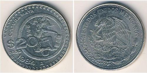 20 Песо Мексиканські Сполучені Штати (1867 - ) Срібло 