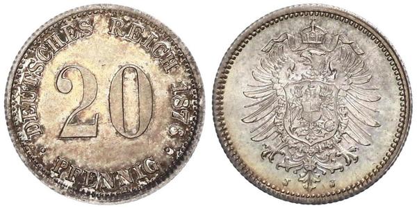 20 Пфенниг Германия Серебро Wilhelm I, German Emperor (1797-1888)