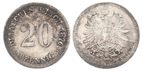 20 Пфенниг Германия Серебро Wilhelm I, German Emperor (1797-1888)
