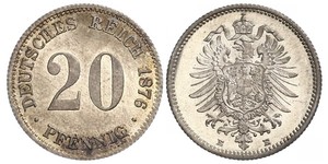 20 Пфеніг Німеччина Срібло Wilhelm I, German Emperor (1797-1888)