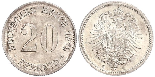 20 Пфеніг Німеччина Срібло Wilhelm I, German Emperor (1797-1888)