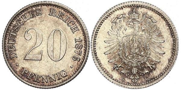 20 Пфеніг Німеччина Срібло Wilhelm I, German Emperor (1797-1888)